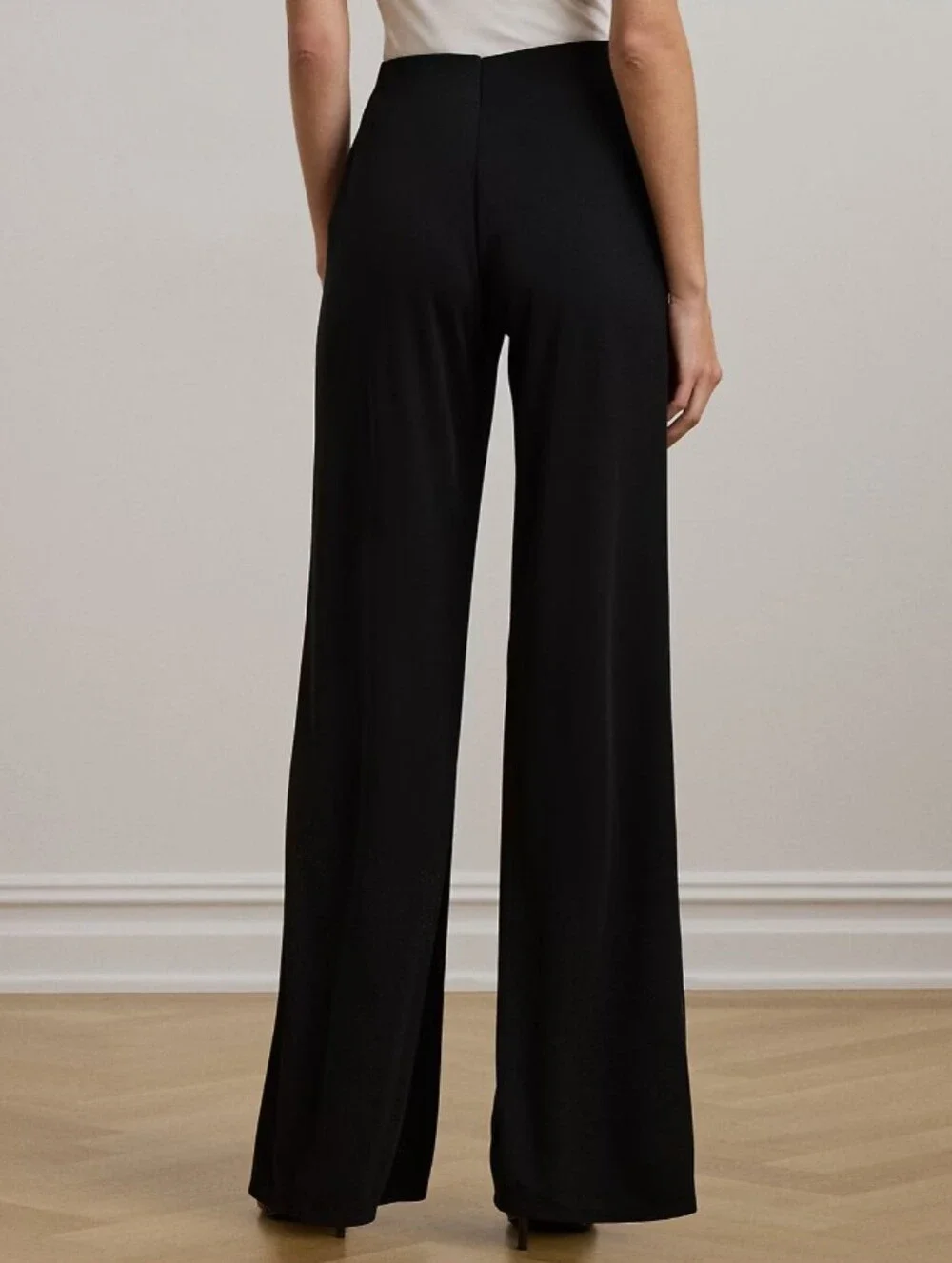 Lauren Ralph Lauren Stretch Jersey Wide Leg Pants - Picture 4 of 10